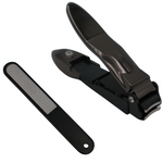 TrimTech Gloss Black Large Nail Clipper with Catcher Plus Nail File
